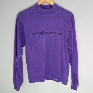 Purple Sandy Beach Club Mockneck